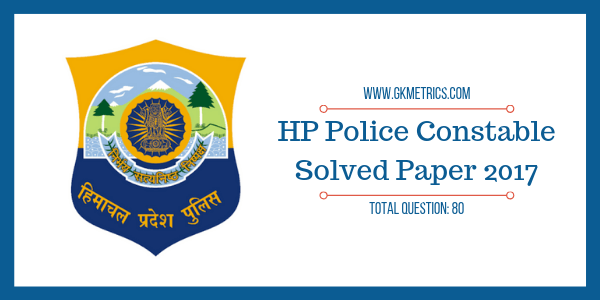 HP Police Constable Solved Paper 2017